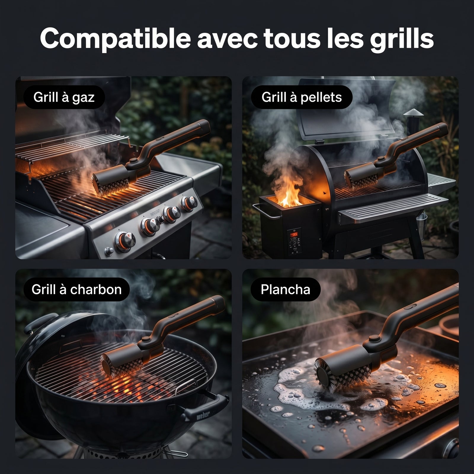 Grillix Pro — Brosse de Nettoyage Électrique pour Barbecue